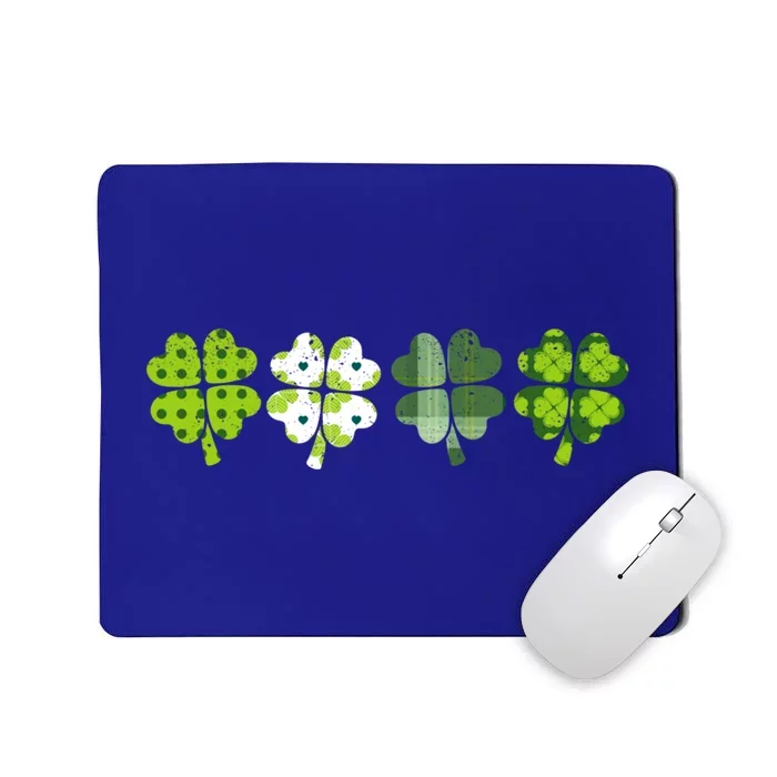 Green Plaid Leopard Shamrock Cute St Patricks Day Lucky Gift Mousepad