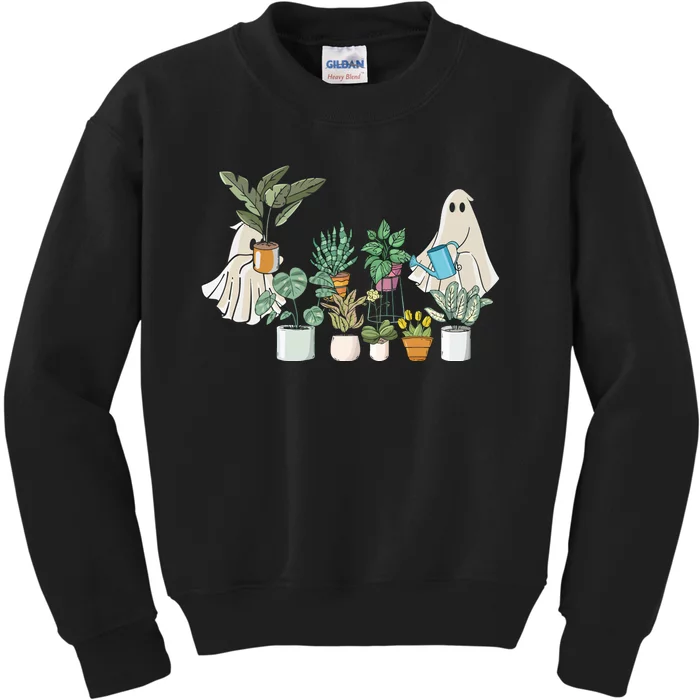 Ghost Plant Lady Halloween Plants Kids Sweatshirt