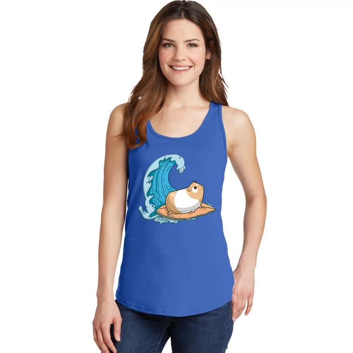 Guinea Pig Mom Dad Funny Piggy Surfing Gift Ladies Essential Tank