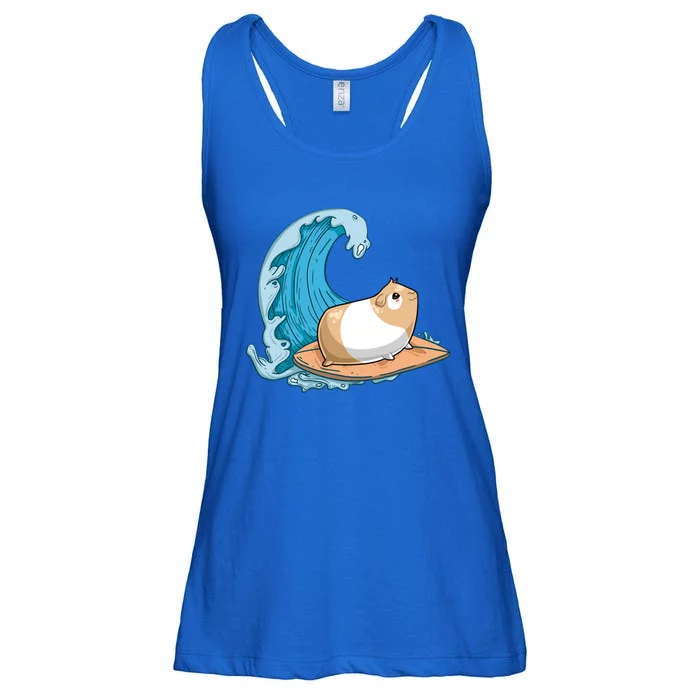 Guinea Pig Mom Dad Funny Piggy Surfing Gift Ladies Essential Flowy Tank