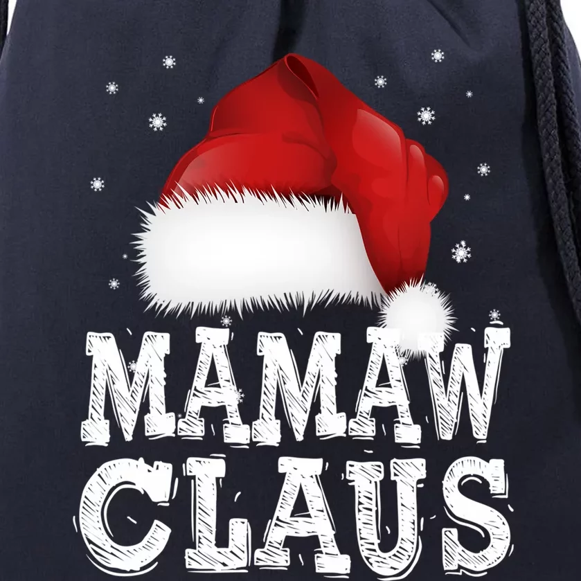 Ghristmas Pajama Mamaw Santa Claus Costume Matching Family Gift Drawstring Bag