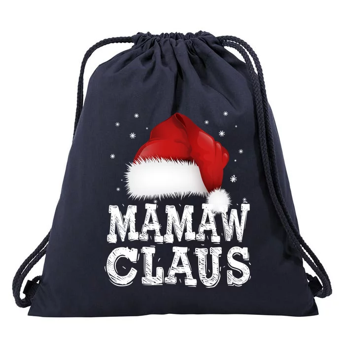 Ghristmas Pajama Mamaw Santa Claus Costume Matching Family Gift Drawstring Bag