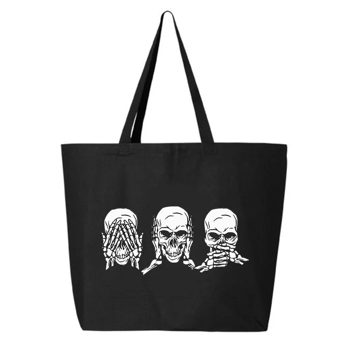 Goth Punk Metal Not Seeing Not Hearing Not Speaking Skull 25L Jumbo Tote