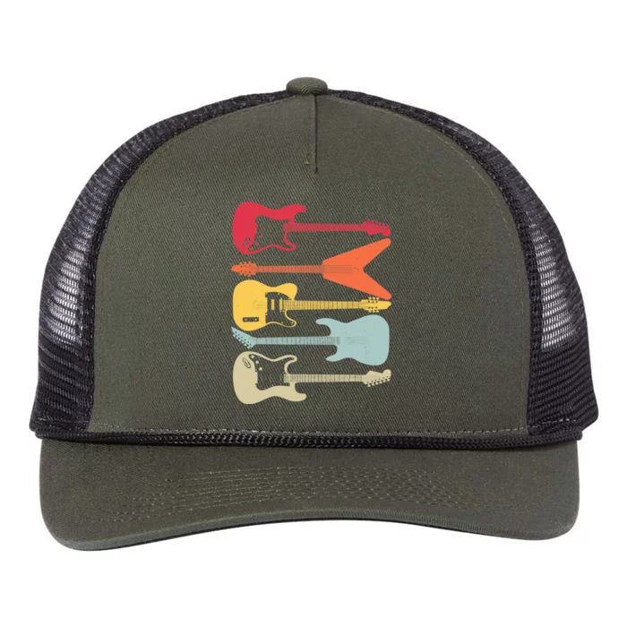 Guitar Player Music Lovers Retro Rope Trucker Hat Cap