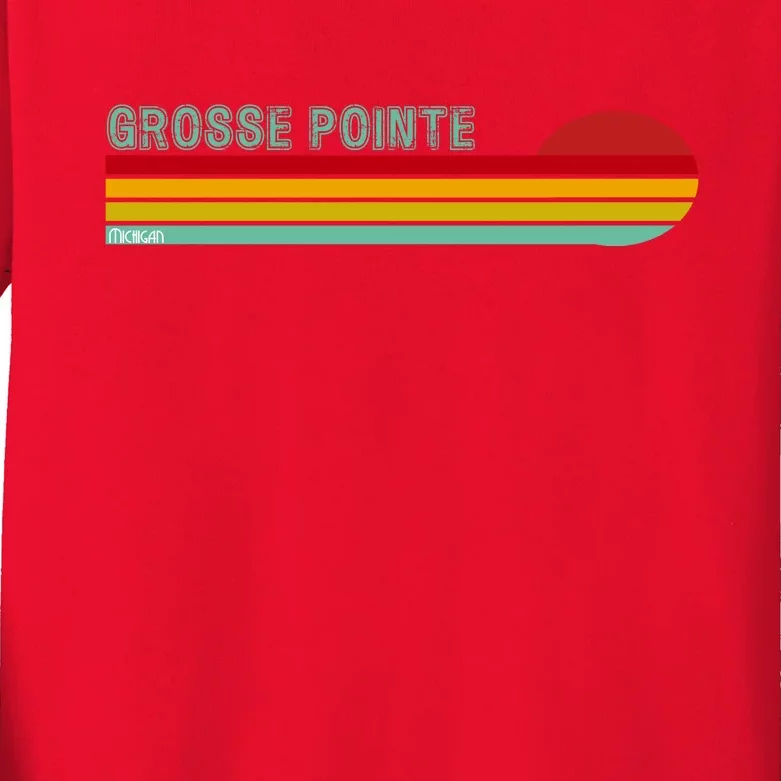 Grosse Pointe Michigan Kids Long Sleeve Shirt