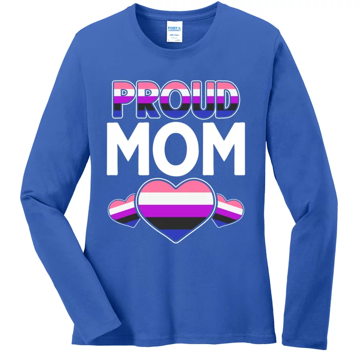 Genderfluid Proud Mom Hu Rights Queer Pride Month Lgbt Great Gift Ladies Long Sleeve Shirt