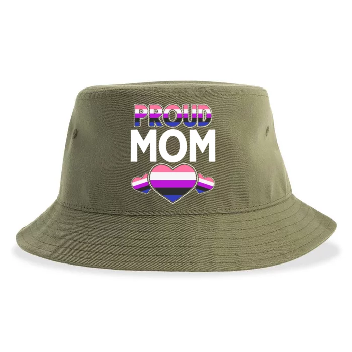 Genderfluid Proud Mom Hu Rights Queer Pride Month Lgbt Great Gift Sustainable Bucket Hat