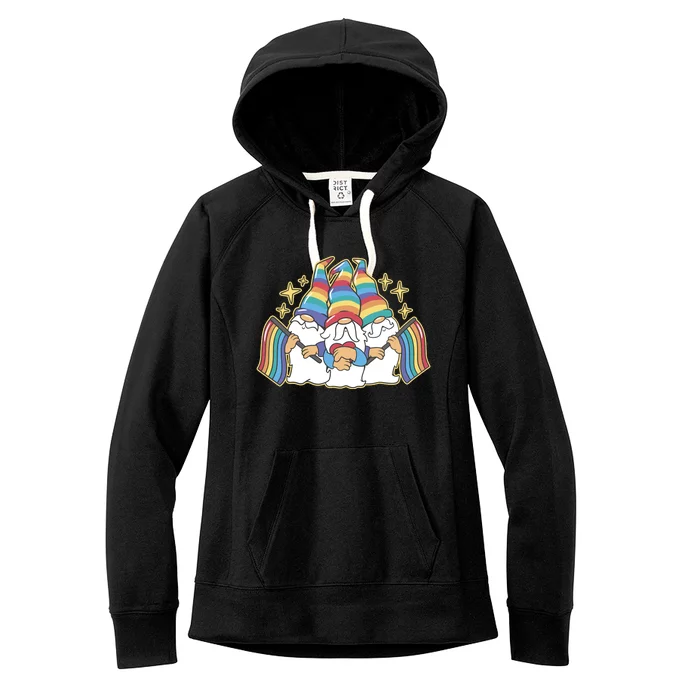 Gnomes Pride Month LGBTQ Women's Fleece Hoodie