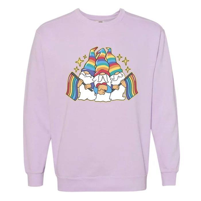 Gnomes Pride Month LGBTQ Garment-Dyed Sweatshirt