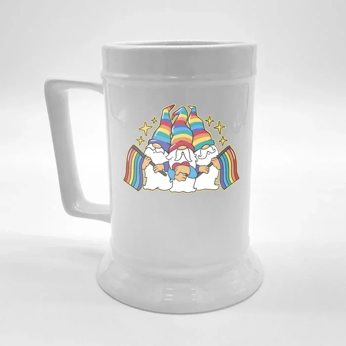 Gnomes Pride Month LGBTQ Front & Back Beer Stein