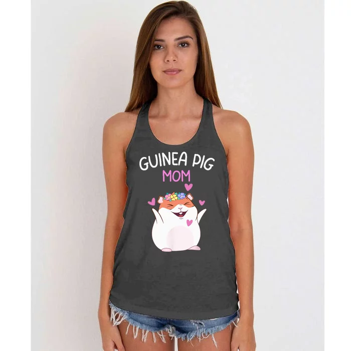 Guinea Pig Mom Cute Mother's Day  Guinea Pig Mom Women's Knotted Racerback Tank