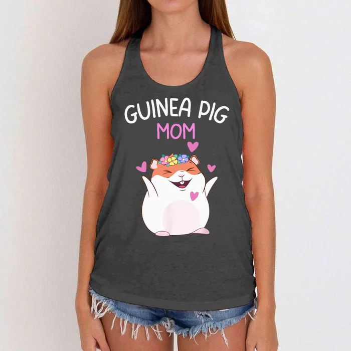 Guinea Pig Mom Cute Mother's Day  Guinea Pig Mom Women's Knotted Racerback Tank