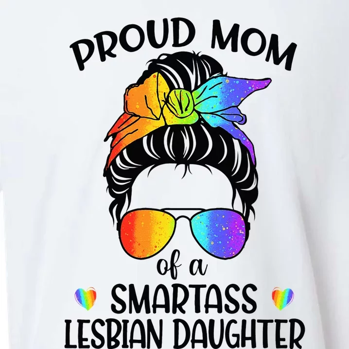 Great Proud Mom Of A Smartass Lesbian Daughter LGBTQ Pride Sueded Cloud Jersey T-Shirt