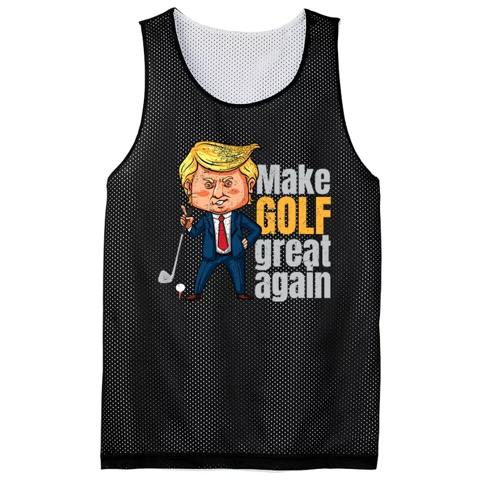 Golfing Protrump Make Golf Great Again Mesh Reversible Basketball Jersey Tank