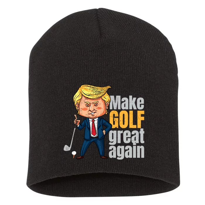 Golfing Protrump Make Golf Great Again Short Acrylic Beanie