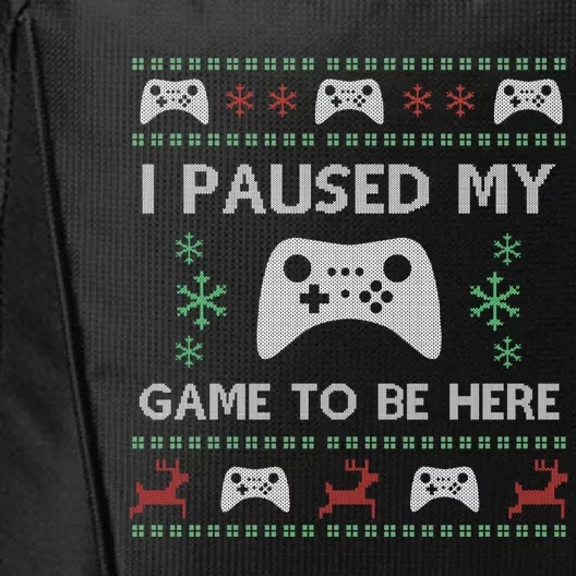 Gamer Paused My Game Ugly Christmas Sweater City Backpack