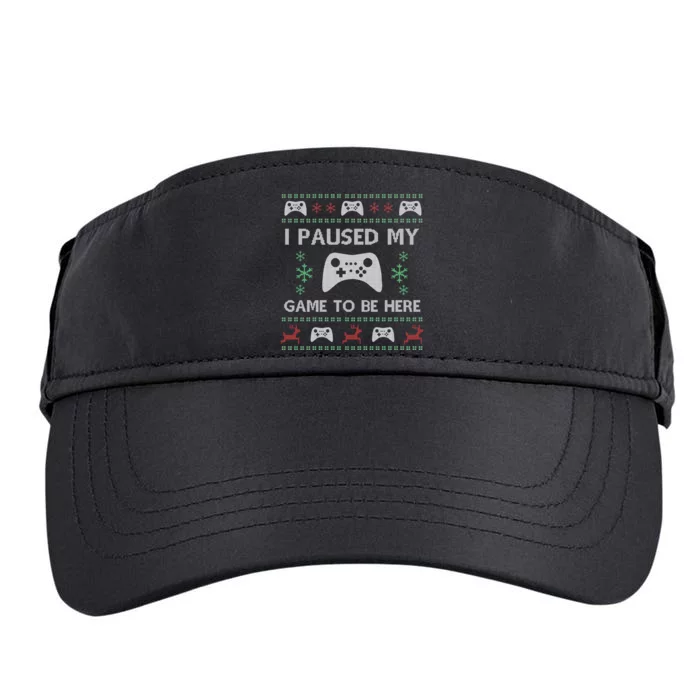 Gamer Paused My Game Ugly Christmas Sweater Adult Drive Performance Visor