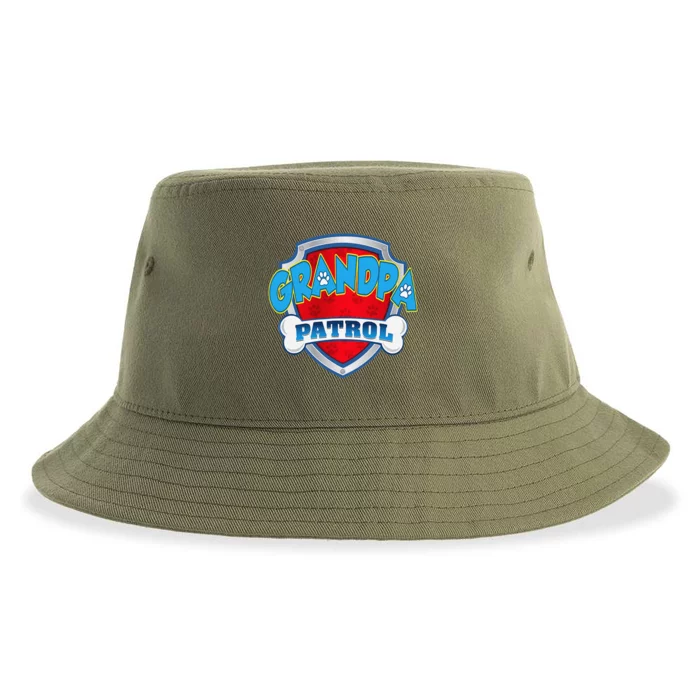 Grandpa PatrolDog Mom Dad Funny Sustainable Bucket Hat