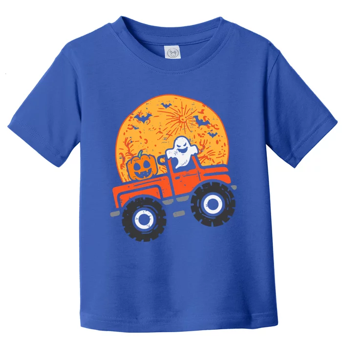 Ghost Pumpkin Monster Truck Moon Halloween Gift Toddler T-Shirt