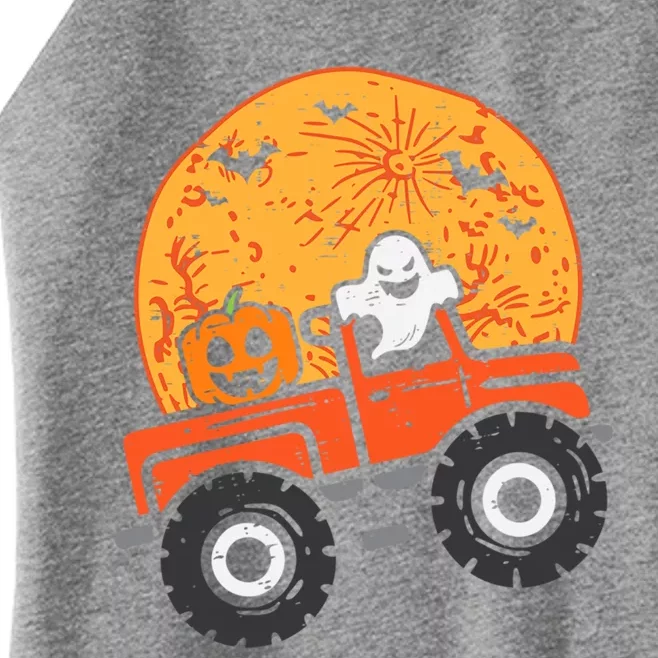 Ghost Pumpkin Monster Truck Moon Halloween Gift Women’s Perfect Tri Rocker Tank