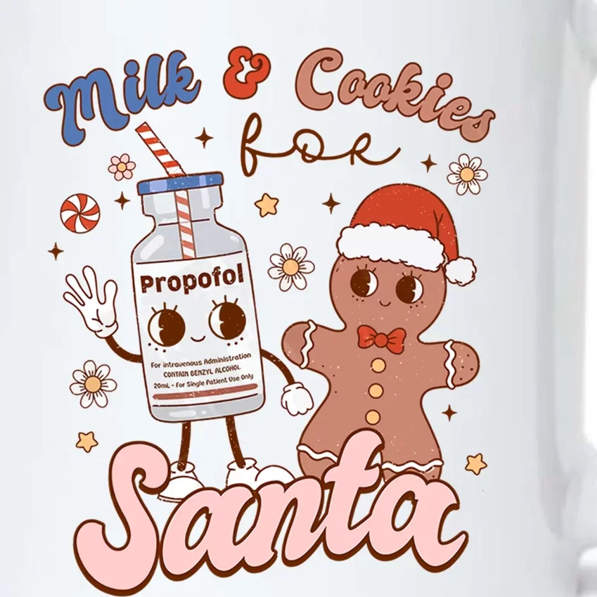 Groovy Propofol Milk And Cookies For Santa Nurse Christmas Gift Black Color Changing Mug