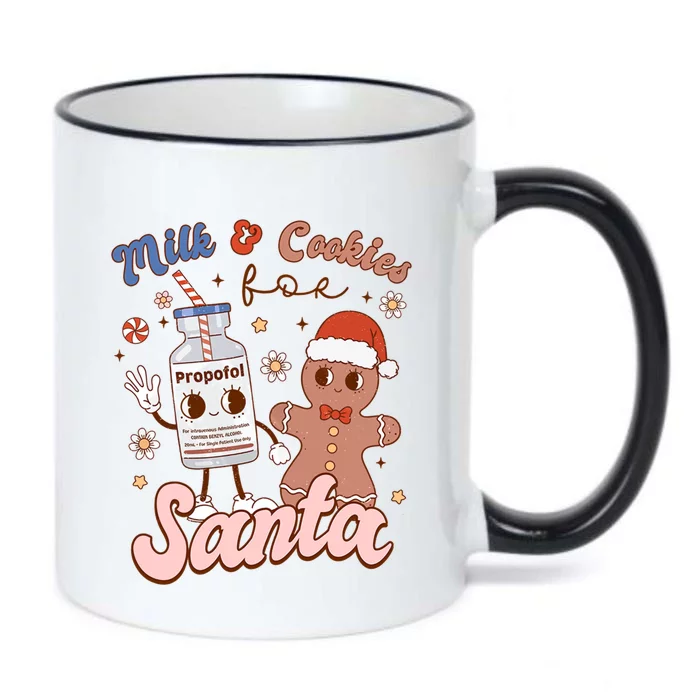 Groovy Propofol Milk And Cookies For Santa Nurse Christmas Gift Black Color Changing Mug