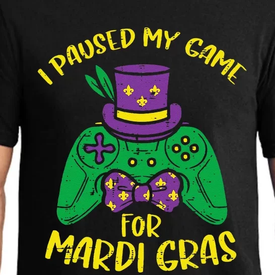 Gamer Paused My Game Mardi Gras Gaming Pajama Set