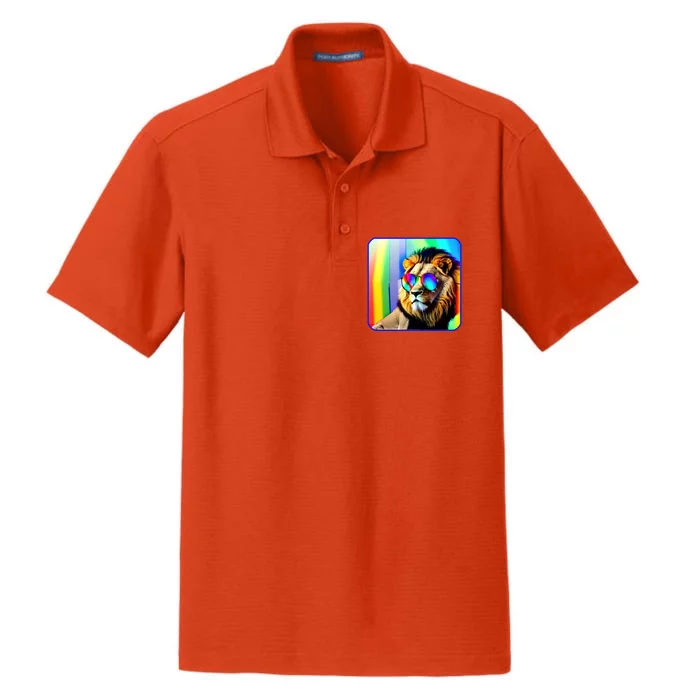 Gay Pride Month Rainbow Lgbtq Lion Lovers Wildlife Safari Cool Gift Dry Zone Grid Performance Polo