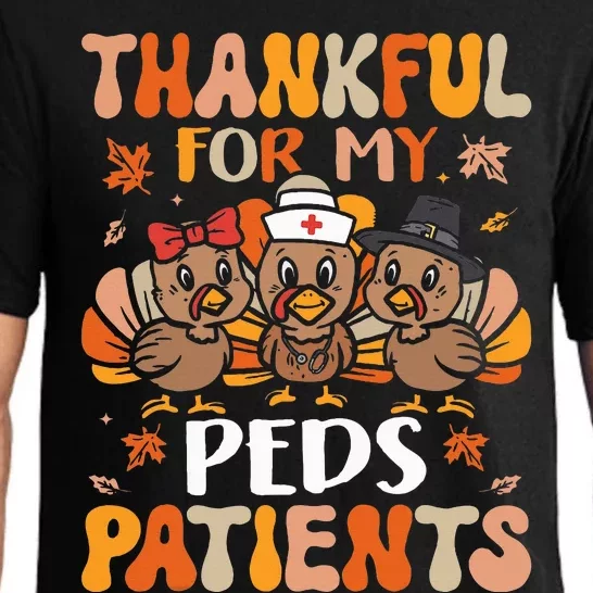 Grateful Pediatric Nurse Thanksgiving Turkey Design Pajama Set