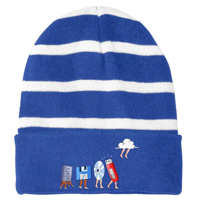 Geek Programmer Nerd Developer Computer Striped Beanie with Solid Band