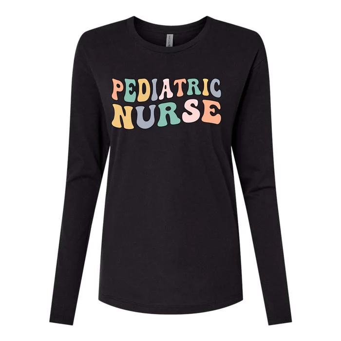 Groovy Pediatric Nurse Pediatric Nursing Cool Gift Womens Cotton Relaxed Long Sleeve T-Shirt