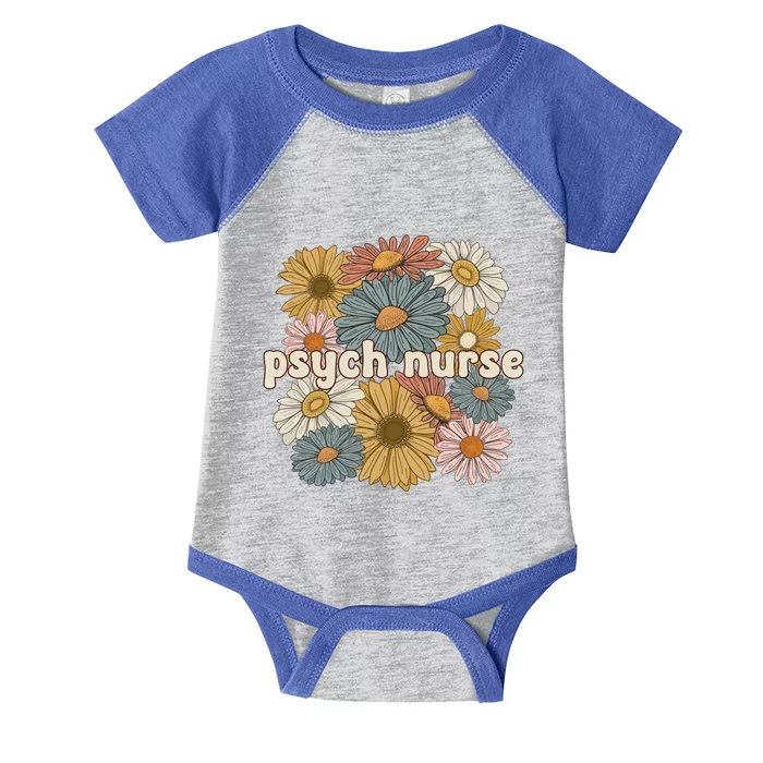 Groovy Psych Nurse Flowers Psychiatric Nursing Cute Gift Infant Baby Jersey Bodysuit