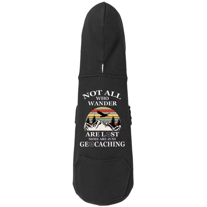 Geocaching Product Not All Who Wander Are Lost Geocacher Doggie 3-End Fleece Hoodie