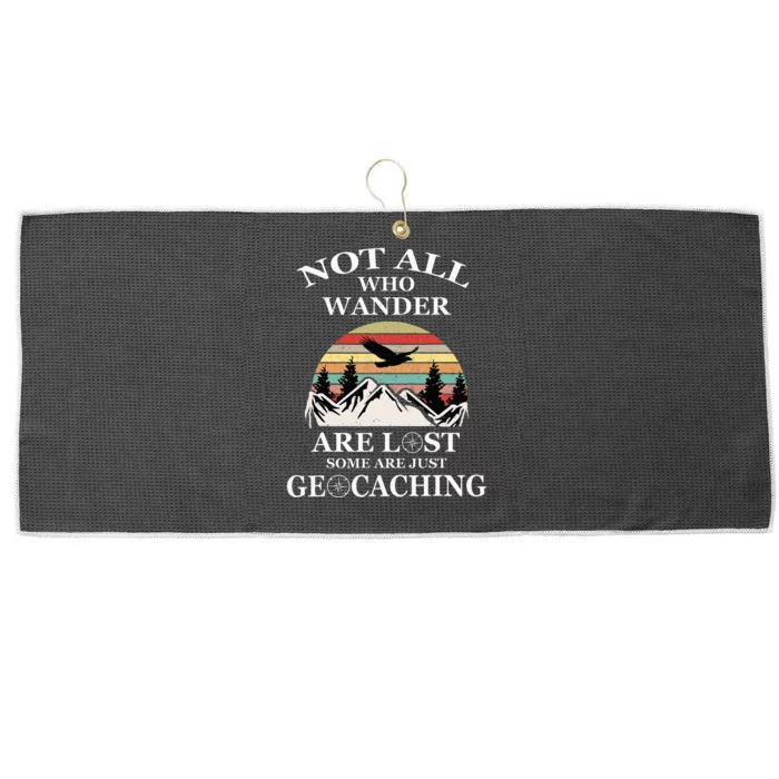 Geocaching Product Not All Who Wander Are Lost Geocacher Large Microfiber Waffle Golf Towel