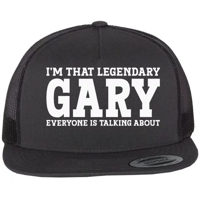 Gary Personal Name Funny Gary Flat Bill Trucker Hat