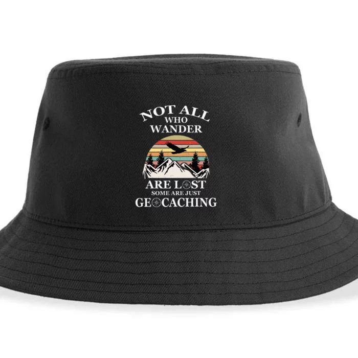 Geocaching Product Not All Who Wander Are Lost Geocacher Sustainable Bucket Hat