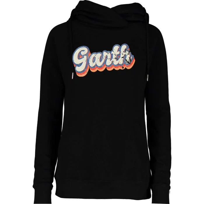 Garth Personalized Name Custom Lettering 70's Womens Funnel Neck Pullover Hood