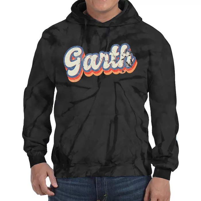 Garth Personalized Name Custom Lettering 70's Tie Dye Hoodie