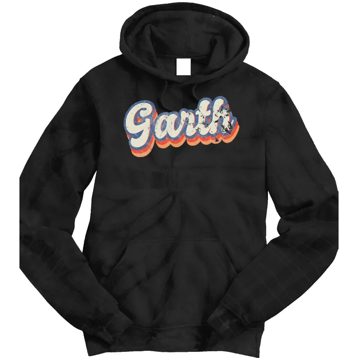 Garth Personalized Name Custom Lettering 70's Tie Dye Hoodie