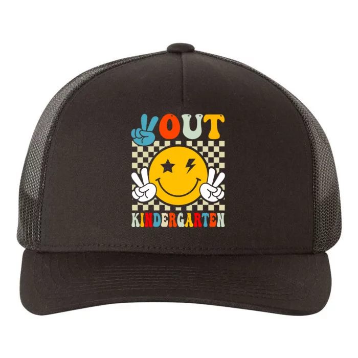 Groovy Peace Out Kindergarten Graduation Last Day Of School Yupoong Adult 5-Panel Trucker Hat