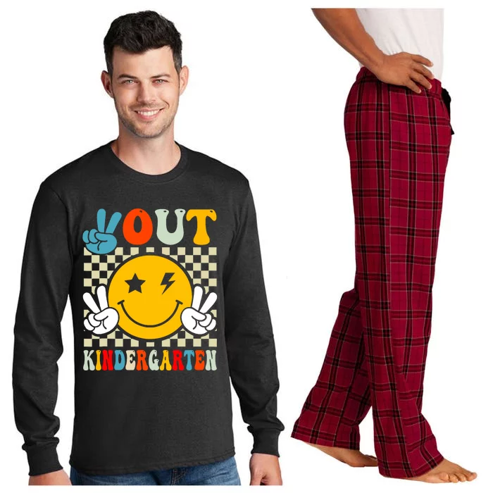 Groovy Peace Out Kindergarten Graduation Last Day Of School Long Sleeve Pajama Set