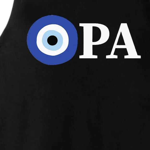 Greek Pride Opa Evil Eye Ladies Tri-Blend Wicking Tank