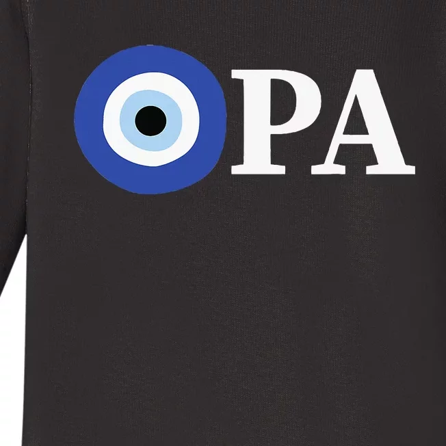 Greek Pride Opa Evil Eye Baby Long Sleeve Bodysuit