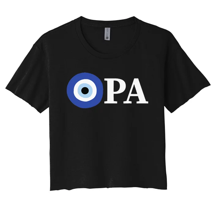 Greek Pride Opa Evil Eye Women's Crop Top Tee