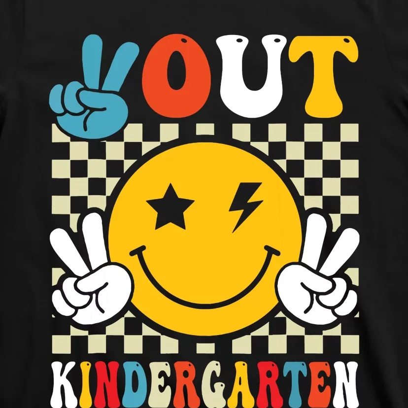 Groovy Peace Out Kindergarten Graduation Last Day Of School T-Shirt