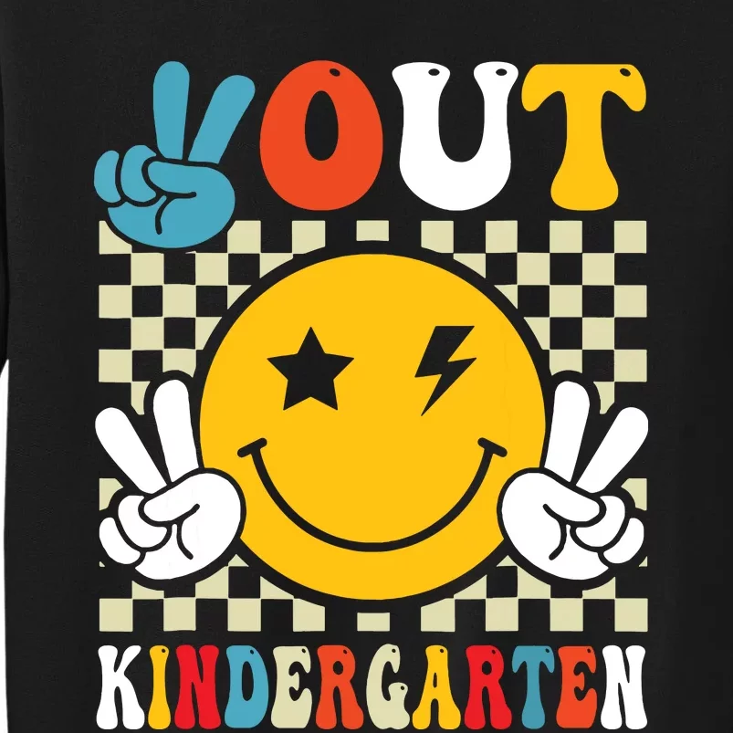 Groovy Peace Out Kindergarten Graduation Last Day Of School Tall Sweatshirt