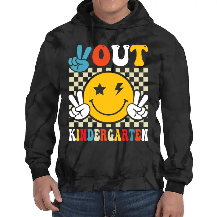 Groovy Peace Out Kindergarten Graduation Last Day Of School Tie Dye Hoodie