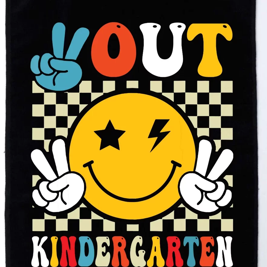 Groovy Peace Out Kindergarten Graduation Last Day Of School Platinum Collection Golf Towel