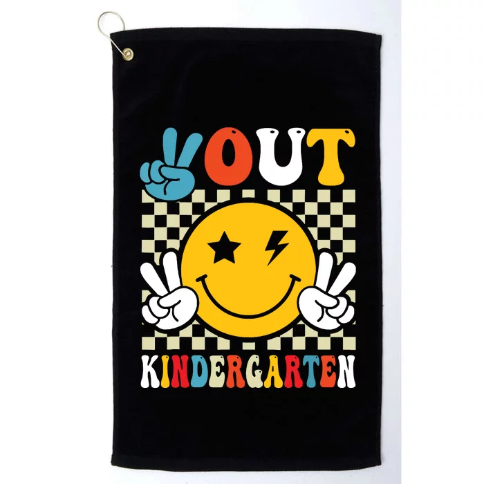 Groovy Peace Out Kindergarten Graduation Last Day Of School Platinum Collection Golf Towel