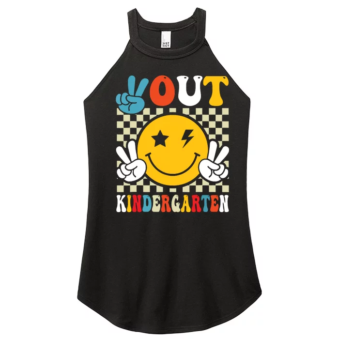 Groovy Peace Out Kindergarten Graduation Last Day Of School Women’s Perfect Tri Rocker Tank